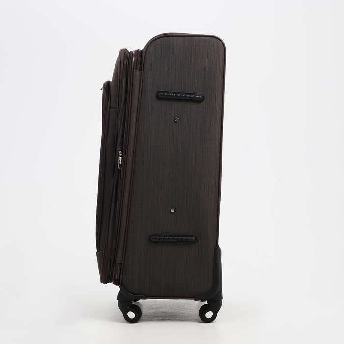 Чемодан большой 95 л (L), отдел на молнии, с расширением, кодовый замок, 4 колеса, наружный карман, цвет коричневый Чемодан большой 95 л (L), отдел на молнии, с расширением, кодовый замок, 4 колеса, наружный карман, цвет коричневый