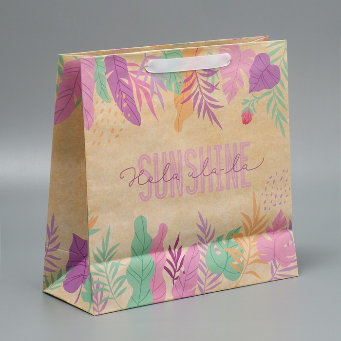 Пакет подарочный крафтовый квадратный, упаковка, «Sunshine», 30 х 30 х 12 см Пакет подарочный крафтовый квадратный, упаковка, «Sunshine», 30 х 30 х 12 см