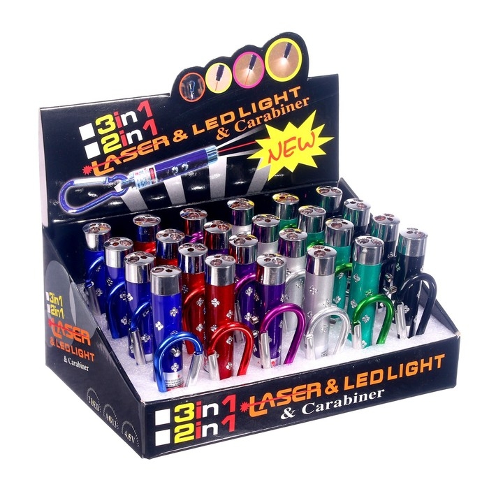 Лазер на карабине «Камушки № 1», с фонариком, цвета МИКС Лазер на карабине «Камушки № 1», с фонариком, цвета МИКС