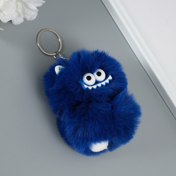 Пушистик на кольце Пушистик на кольце "Монстр зубастик" синий 10х8х8 см