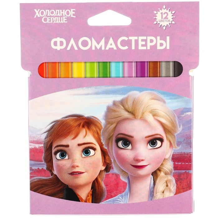 Фломастеры  Фломастеры "Холодное сердце", 12 цветов, вентилируемый колпачок