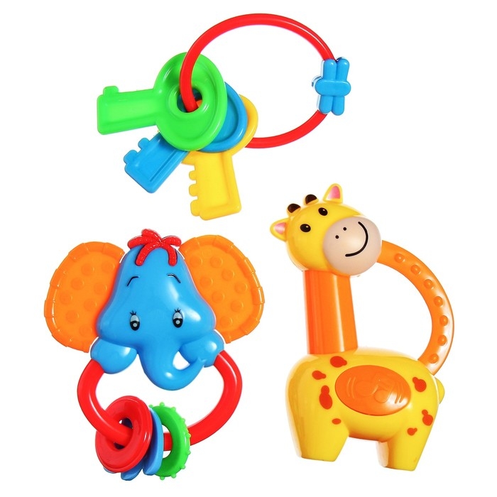Набор погремушек «Африка», 3 шт., Крошка Я Набор погремушек «Африка», 3 шт., Крошка Я