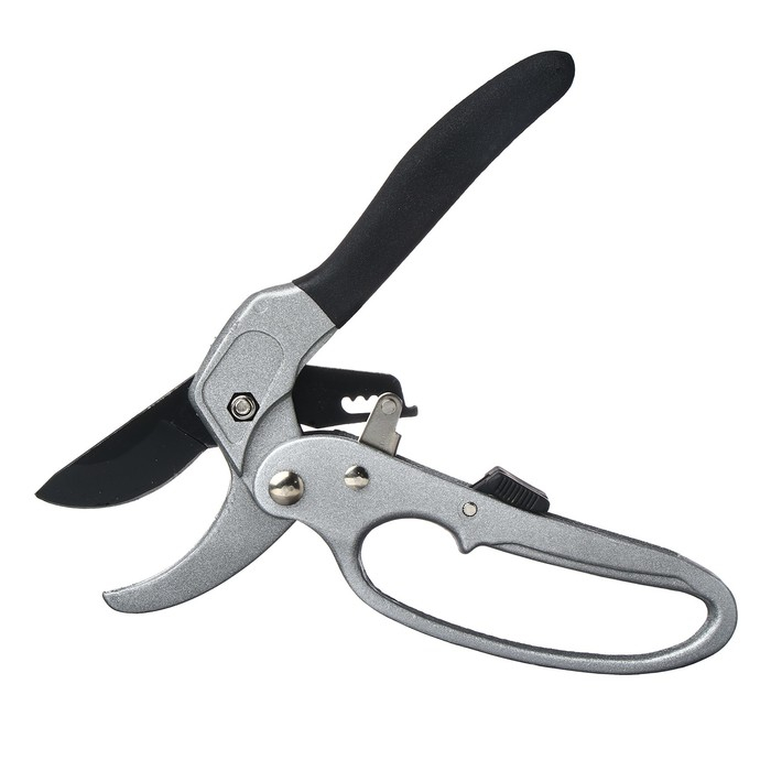 Секатор контактный, 8 Секатор контактный, 8" (20 см), с храповым механизмом, металлические ручки, Greengo