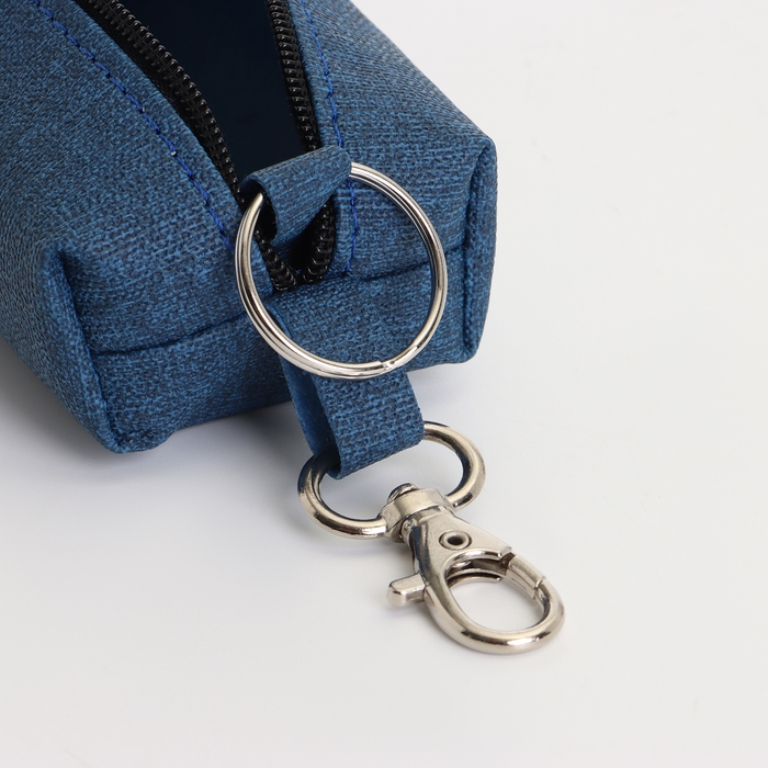 Ключница на молнии, длина 16 см, кольцо, карабин, цвет синий Ключница на молнии, длина 16 см, кольцо, карабин, цвет синий