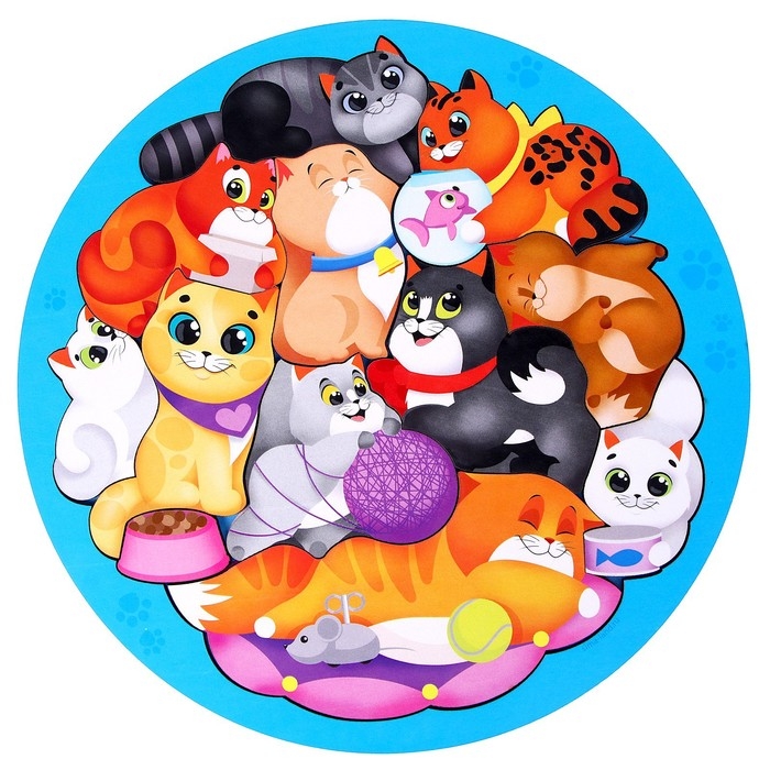 Головоломка «Котики», цветная подсказка Головоломка «Котики», цветная подсказка