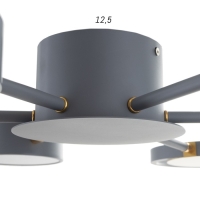 Люстра с ПДУ 2301/6GR LED 120Вт 3000-6000К серый 75х75х8 см BayerLux