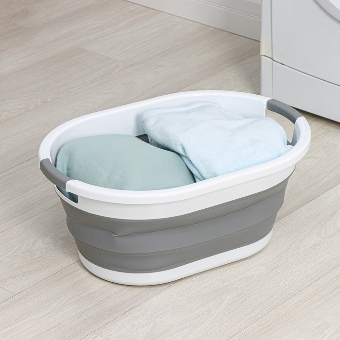 Таз складной Доляна, 24 л, 54×39,5×23 см, цвет серый Таз складной Доляна, 24 л, 54×39,5×23 см, цвет серый
