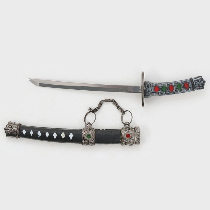 Сувенирное оружие «Катана на подставке», коричневые ножны, микс, 17см Сувенирное оружие «Катана на подставке», коричневые ножны, микс, 17см