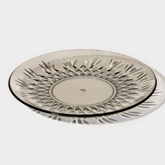 Тарелка «Грани», d=20 см, цвет коричневый Тарелка «Грани», d=20 см, цвет коричневый