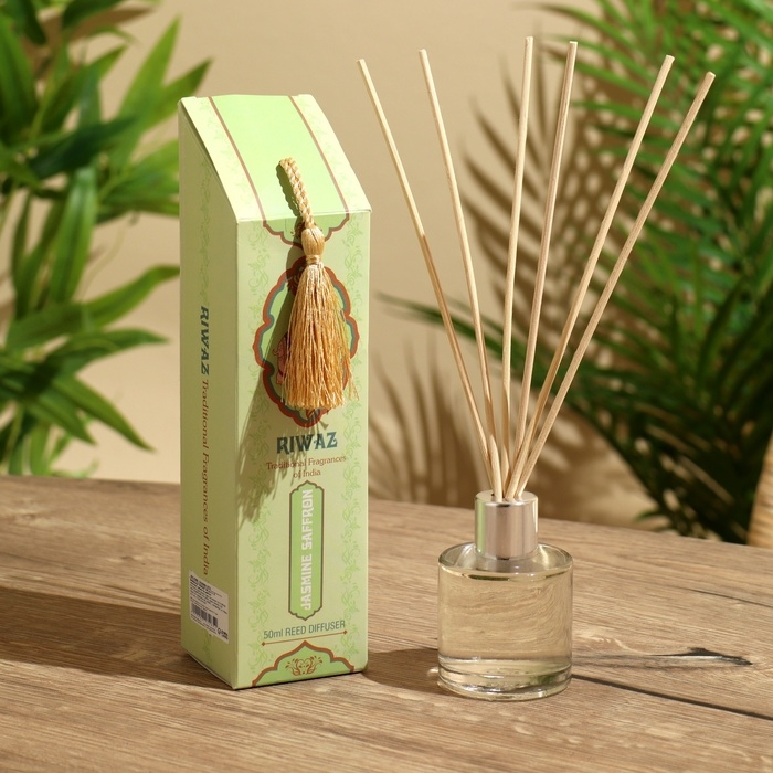 Диффузор Диффузор "RIWAZ" 50 мл (+ 6 палочек), jasmin & saffron