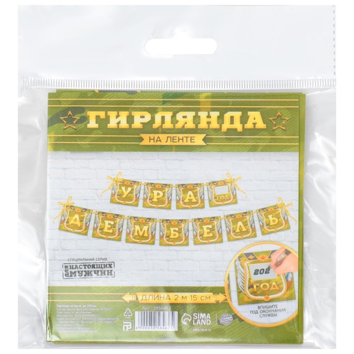 Гирлянда на ленте «Дембель», длина 215 см Гирлянда на ленте «Дембель», длина 215 см
