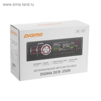 Автомагнитола Digma DCR-350R 1DIN, 4 x 45 Вт, Bluetooth, 2xUSB, SD, AUX