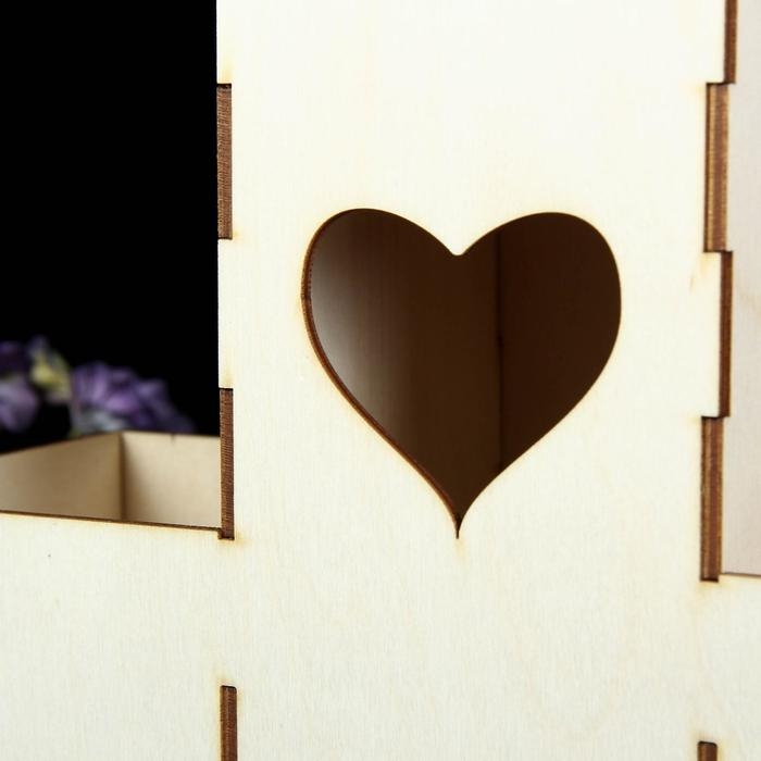 Заготовка для декупажа Заготовка для декупажа "Чайный домик "Сердечко" с отделениями 27 х 11 х 22 см