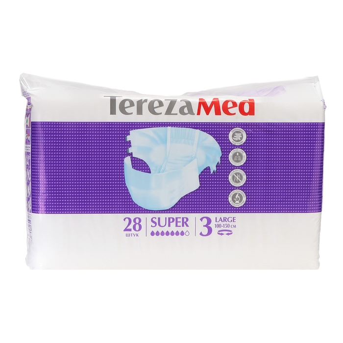 Подгузники для взрослых TerezaMed Super Large №3, L, 28 шт Подгузники для взрослых TerezaMed Super Large №3, L, 28 шт