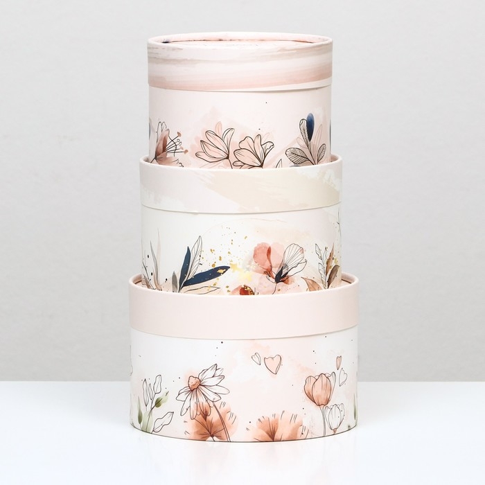 Набор шляпных коробок 3 в 1,"Love",16 х 10,14 х 9,13 х 8,5 см