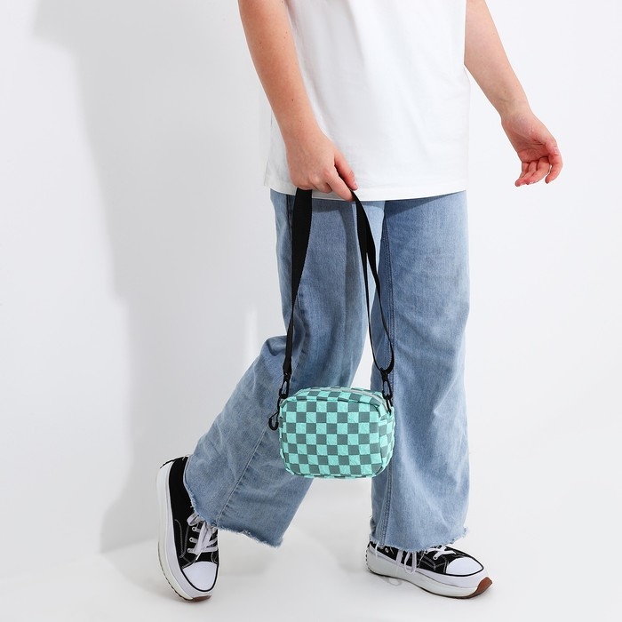 Сумка молодёжная на молнии, цвет бирюзовый Сумка молодёжная на молнии, цвет бирюзовый