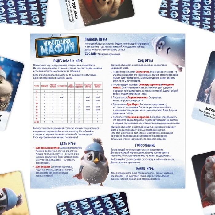 Новогодняя настольная игра «Новый год: Мафия+Дуббль+Твист-р=супер вечеринка», 3в1, 7+ Новогодняя настольная игра «Новый год: Мафия+Дуббль+Твист-р=супер вечеринка», 3в1, 7+