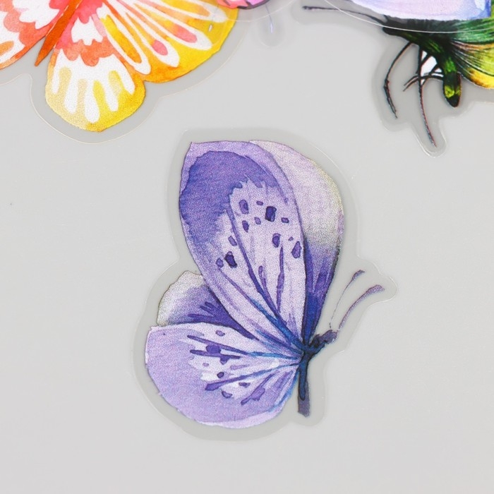 Наклейки PVC Наклейки PVC "Бабочки и акварель" набор 40 шт 8х7 см