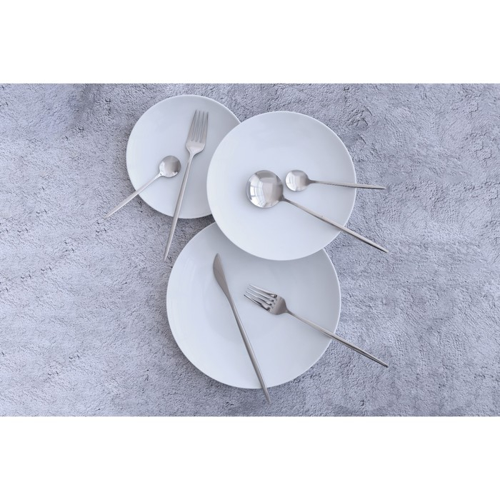 Столовые приборы из нержавеющей стали Magistro «Блинк», 4 предмета, цвет серебряный Столовые приборы из нержавеющей стали Magistro «Блинк», 4 предмета, цвет серебряный