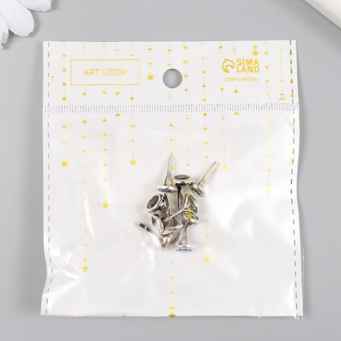 Брадсы для скрапбукинга "Стразинки" набор 10 шт МИКС 1,4х0,8х0,8 см