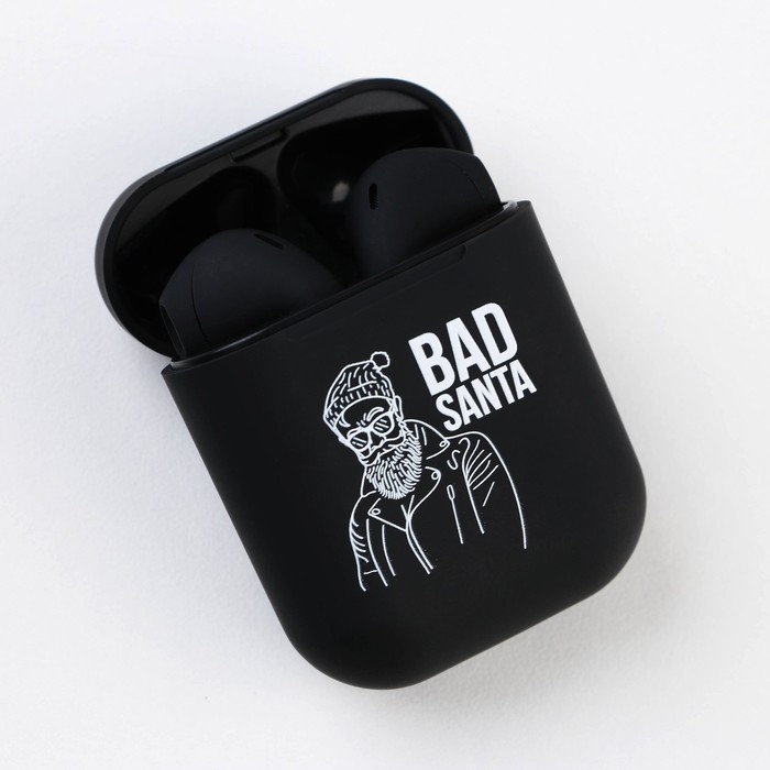 Беспроводные наушники новогодние «Bad santa», на Новый год, модель LV-144, 5,5 х 4,2 см