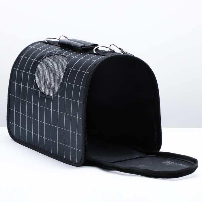 Сумка-переноска каркасная  Сумка-переноска каркасная "Клетка", размер S, 37 х 20х 24 см, чёрная