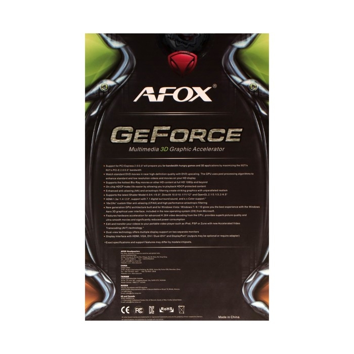 Видеокарта Afox GT1030, 2Гб, 64bit, GDDR5, DVI, HDMI, HDCP Видеокарта Afox GT1030, 2Гб, 64bit, GDDR5, DVI, HDMI, HDCP