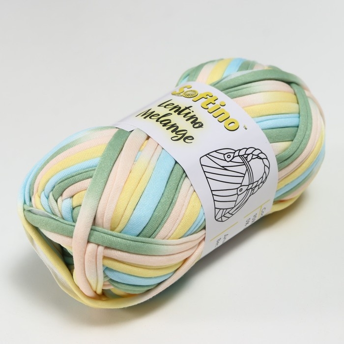 Пряжа трикотажная 95% хлопок, 5% эластан Пряжа трикотажная 95% хлопок, 5% эластан "Lentino Melange" 100 гр 30 м цвет 19