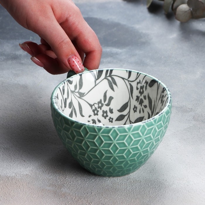 Кружка керамическая «Листья», 290 мл, цвет зелёный Кружка керамическая «Листья», 290 мл, цвет зелёный