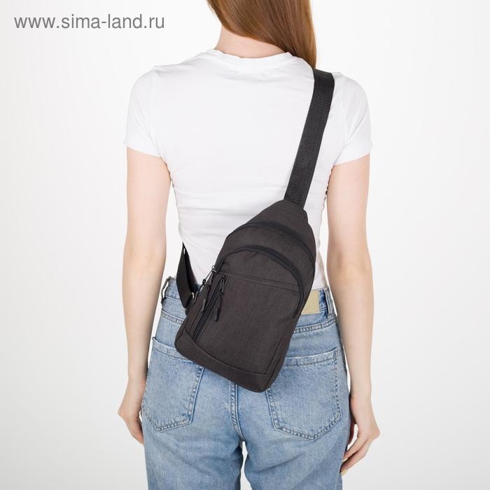 Сумка-слинг из текстиля, «ЗФТС», цвет чёрный