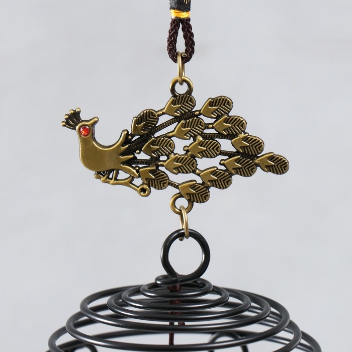 Музыка ветра металл Музыка ветра металл "Павлин и листики" 5 колокольчиков под бронзу 46 см