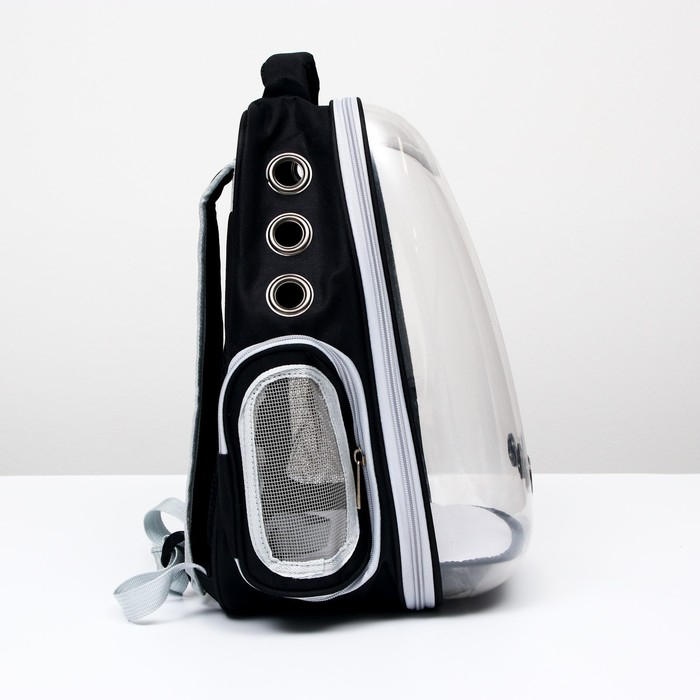 Рюкзак для переноски кошек, прозрачный, 34 х 25 х 40 см, чёрный Рюкзак для переноски кошек, прозрачный, 34 х 25 х 40 см, чёрный