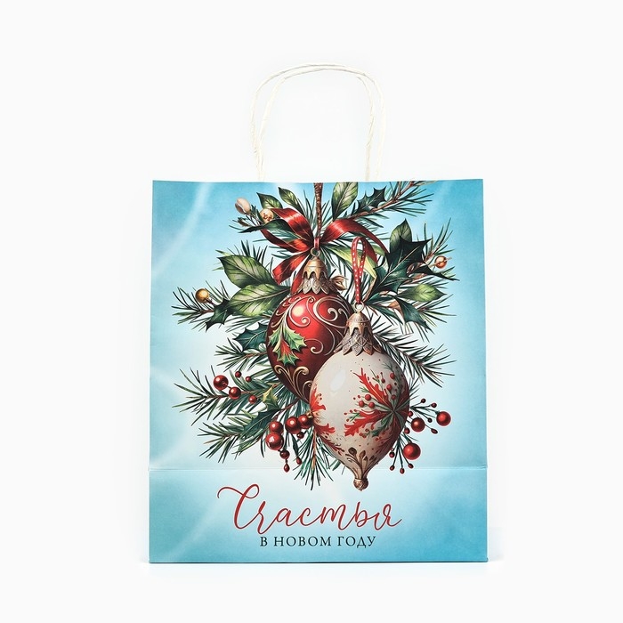 Пакет подарочный новогодний крафтовый «Новогодняя почта», 22 х 12 х 25 см , Новый год Пакет подарочный новогодний крафтовый «Новогодняя почта», 22 х 12 х 25 см , Новый год