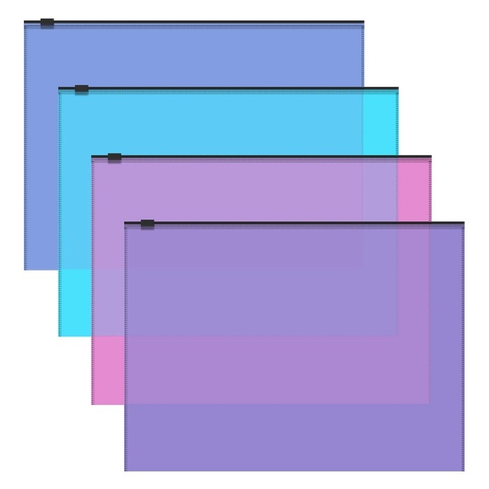 Папка-конверт на ZIP-молнии А4, 140 мкм, ErichKrause Fizzy Vivid, до 100 листов, микс Папка-конверт на ZIP-молнии А4, 140 мкм, ErichKrause Fizzy Vivid, до 100 листов, микс