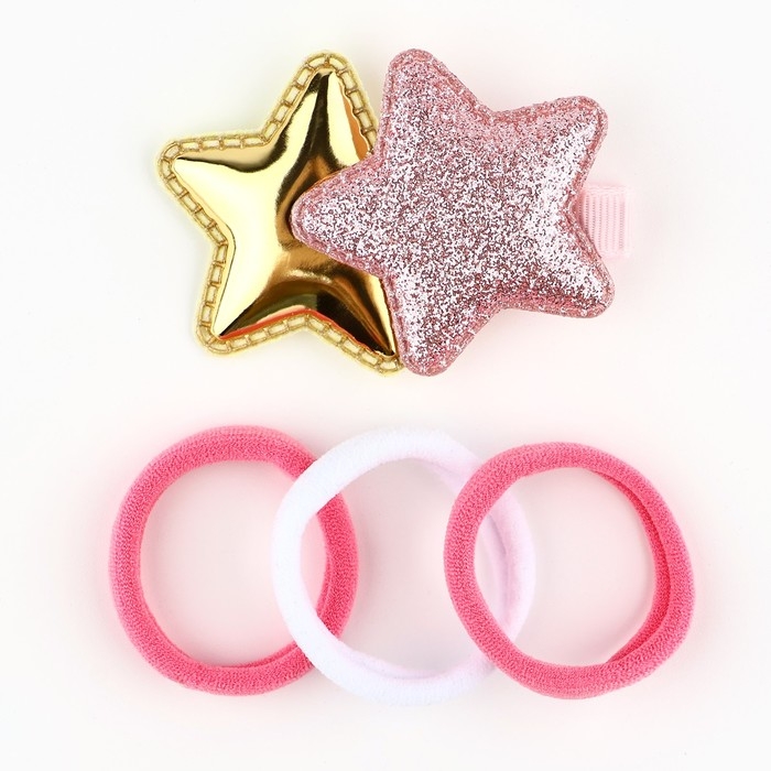 Резинки и заколка новогодние «Волшебство рядом», на Новый год, набор 4 предмета Резинки и заколка новогодние «Волшебство рядом», на Новый год, набор 4 предмета