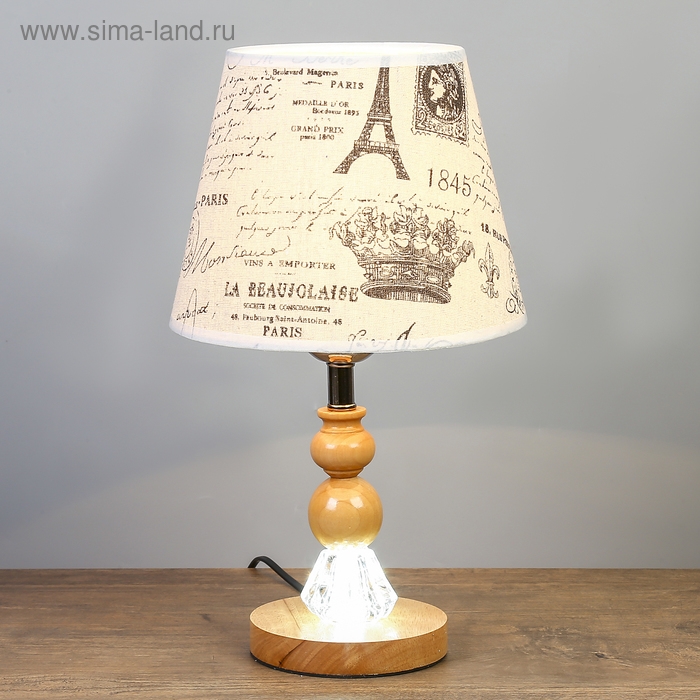 Лампа настольная  Лампа настольная "Аврора" 1х40Вт Е27 220В низ с подсветкой 21х21х38 см