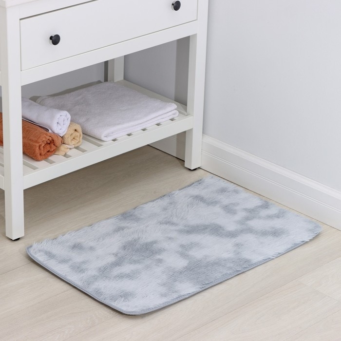 Коврик для дома Доляна «Пушистик», 50×80 см, цвет серый