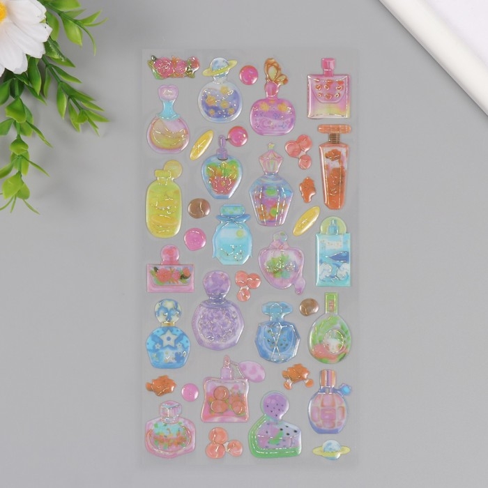 Наклейки для творчества пластик Наклейки для творчества пластик "Волшебные пузырьки" 9,3х20,4 см