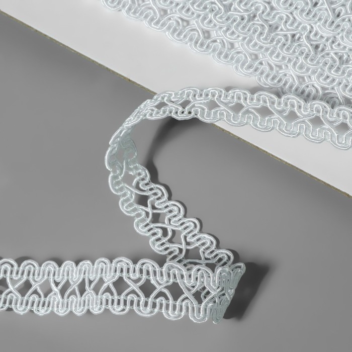 Тесьма декоративная «Песочные часы», 14 мм, 10 ± 1 м, цвет белый Тесьма декоративная «Песочные часы», 14 мм, 10 ± 1 м, цвет белый