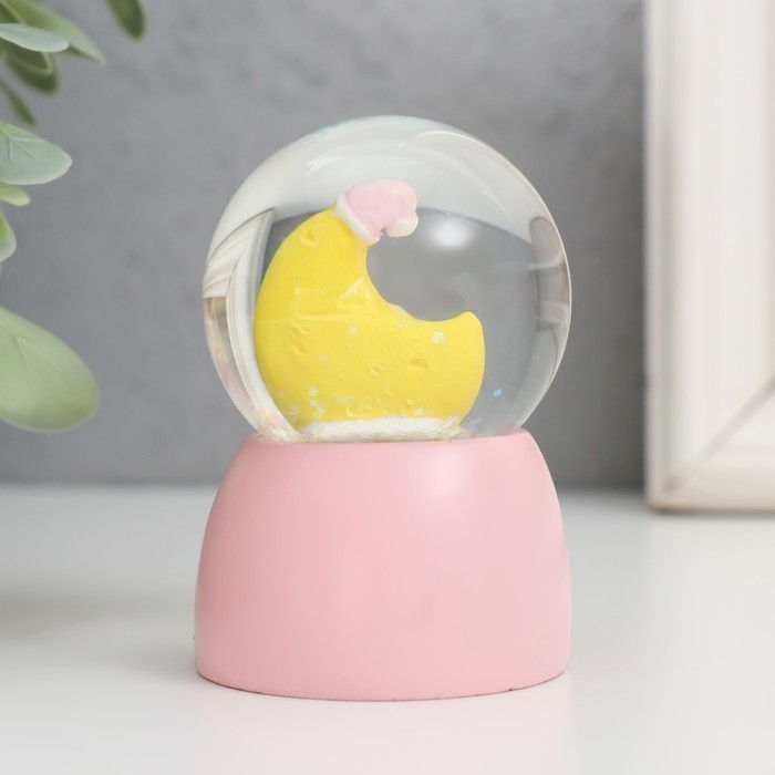 Сувенир полистоун водяной шар свет Сувенир полистоун водяной шар свет "Зайчик на месяце" МИКС 4х4х6,7 см