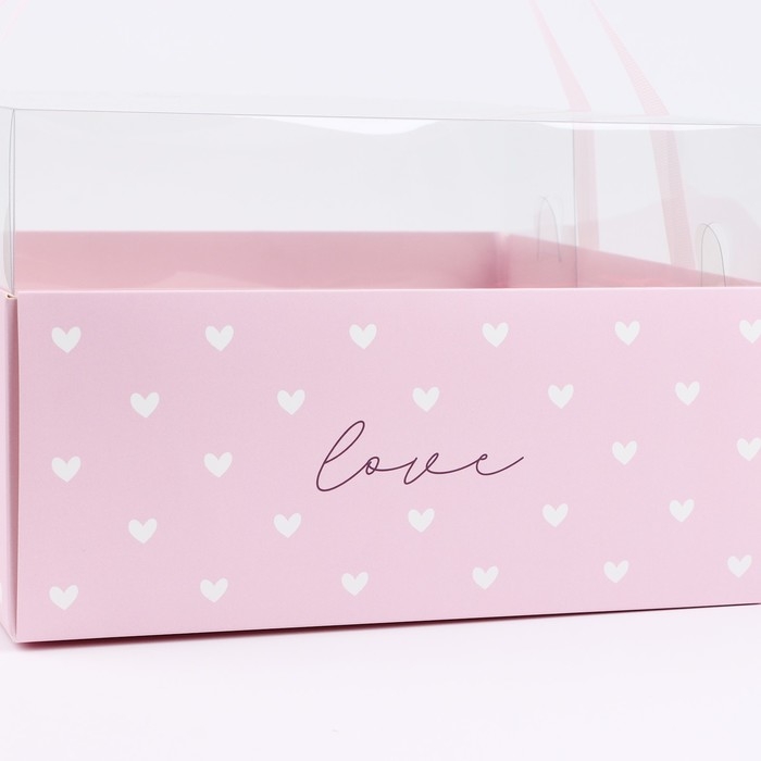 Коробка для цветов с формовым вкладышем и PVC крышкой «Love», 23.5 х 23.5 х 15 см Коробка для цветов с формовым вкладышем и PVC крышкой «Love», 23.5 х 23.5 х 15 см