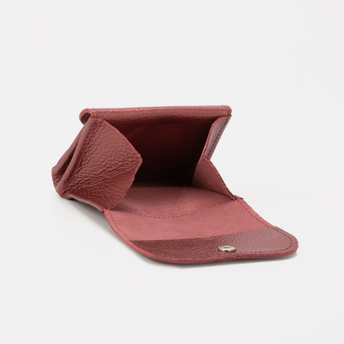 Монетница на кнопке TEXTURA, цвет бордовый