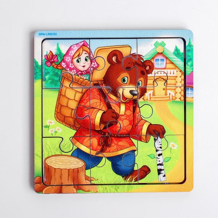 Пазл «Маша и медведь», 9 деталей Пазл «Маша и медведь», 9 деталей