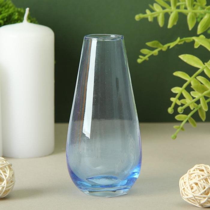 Ваза Ваза "Весна" 12/7 малая 12х6 см, d-2,7см V-0,14л голубой