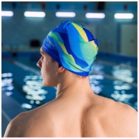 Шапочка для плавания взрослая ONLYTOP Swim, тканевая, обхват 54-60 см