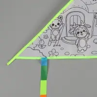 Воздушный змей - раскраска Funny toys &laquo;Зверятки&raquo;, 80 см, 6 фломастеров