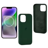 Чехол iPh 14 Plus Silicon Case 100% ORG Olive (MagSafe + анимация NFC Clear) c LOGO