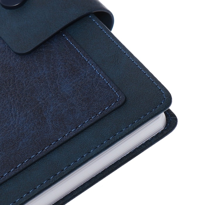 Ежедневник недатированный, А5, 140л, клетка, обл.кожзам, на кнопке, Синий Ежедневник недатированный, А5, 140л, клетка, обл.кожзам, на кнопке, Синий