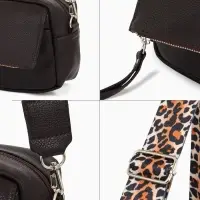 Сумка женская кросс-боди TEXTURA на молнии, 21&times;7&times;13 см, тёмно-коричневая