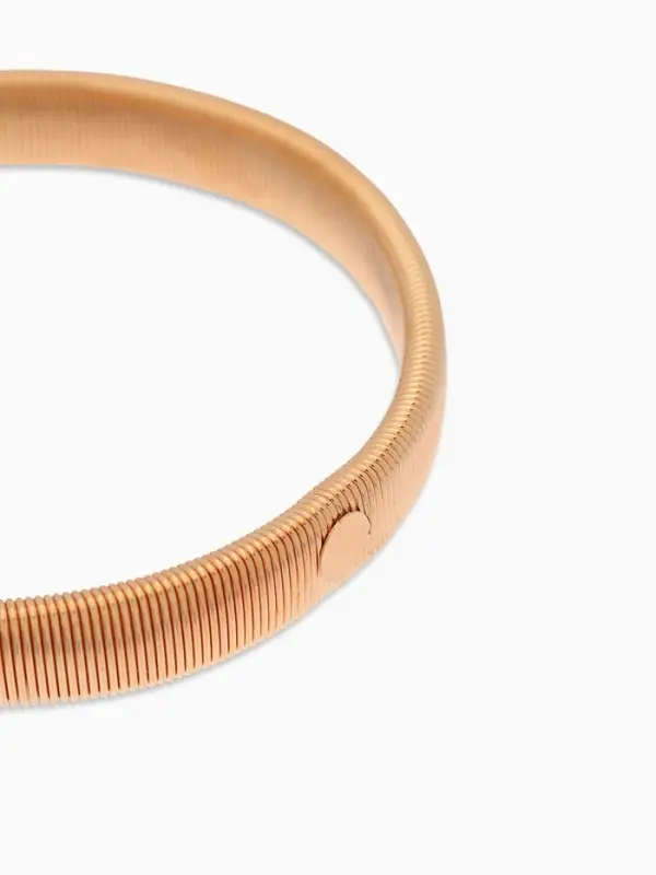 Браслет металл "Пружина" узкий, цвет золото